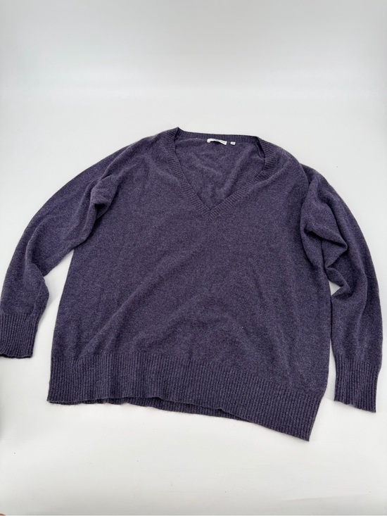360 Cashmere Sweaters - 360 Cashmere Purple V Neck Sweater Oversized Small